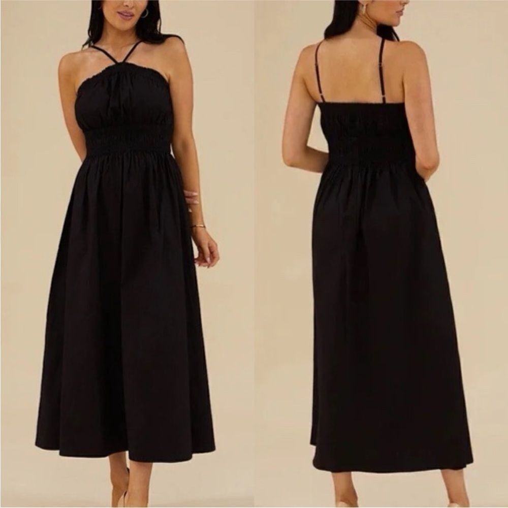 Rachel Parcell NWT Halter Midi Dress Black Size XL